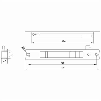 推拉门钩锁GS-B05尺寸图