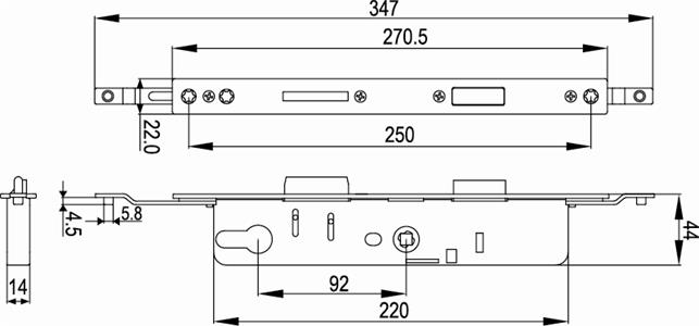 门锁ST-B01尺寸图