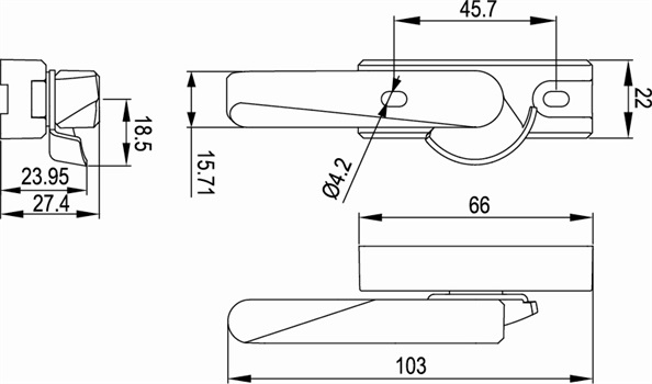 月牙锁CK-B08尺寸图