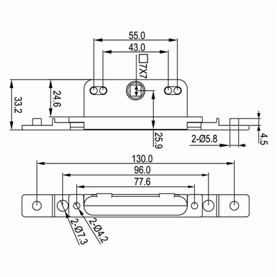 平开窗传动盒CDH-A02尺寸图
