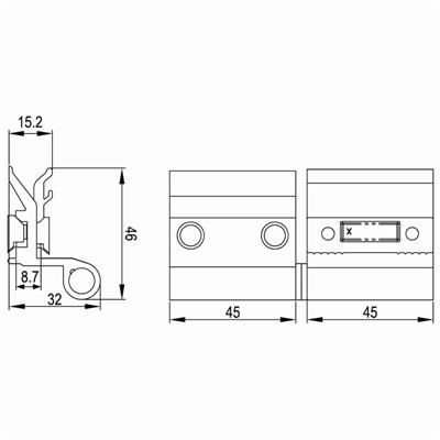 非欧标平开窗合页HY-A05尺寸图