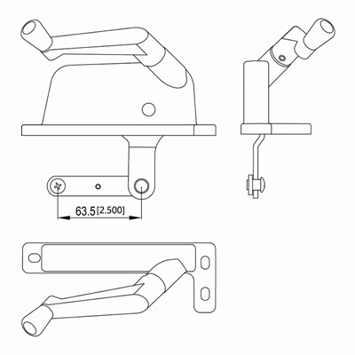 百叶窗摇窗机JHL-WO-07尺寸图