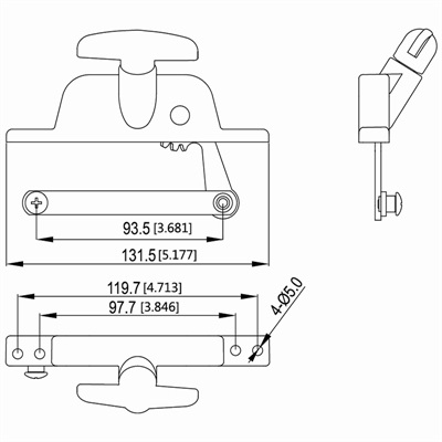 百叶窗摇窗机JHL-103T尺寸图