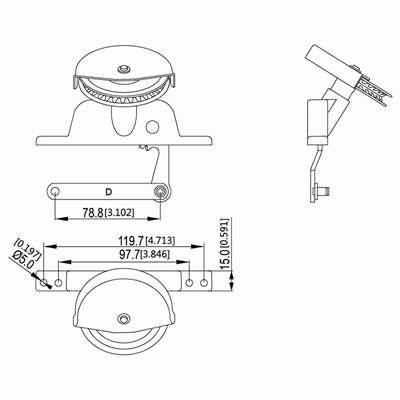 百叶窗摇窗机JHL-WO-11尺寸图
