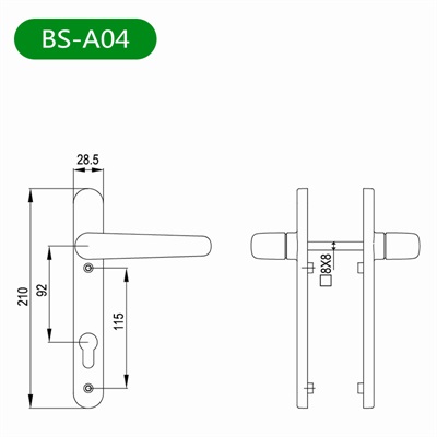 平开门把手BS-A04尺寸图