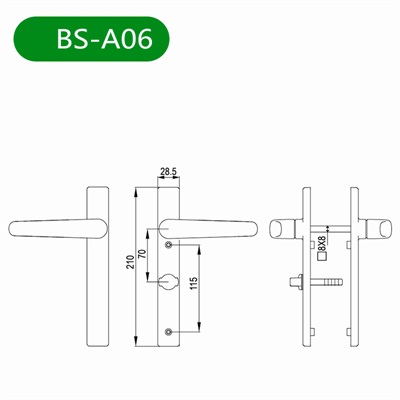 平开门把手BS-A06尺寸图