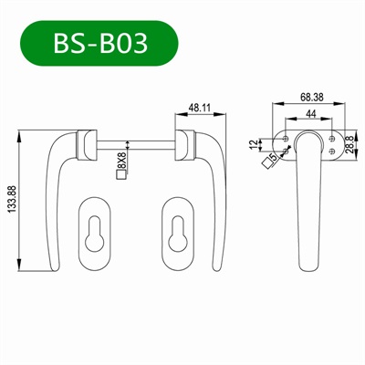 平开门把手BS-B03尺寸图