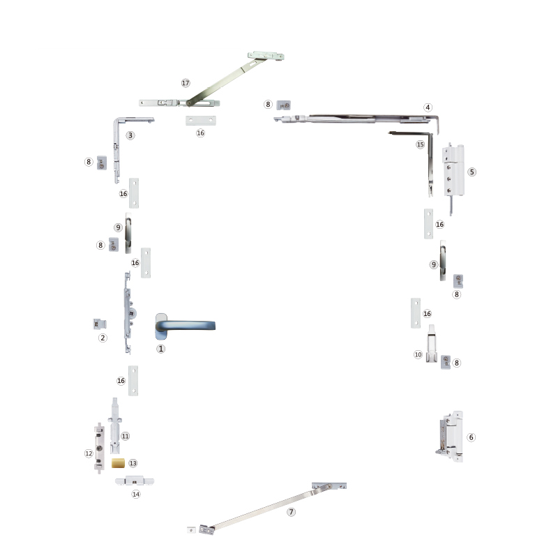 内平开下悬五金件NKND-031（显性合页）